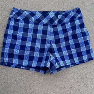 Blue Plaid Women's Shorts Slazenger Size 10